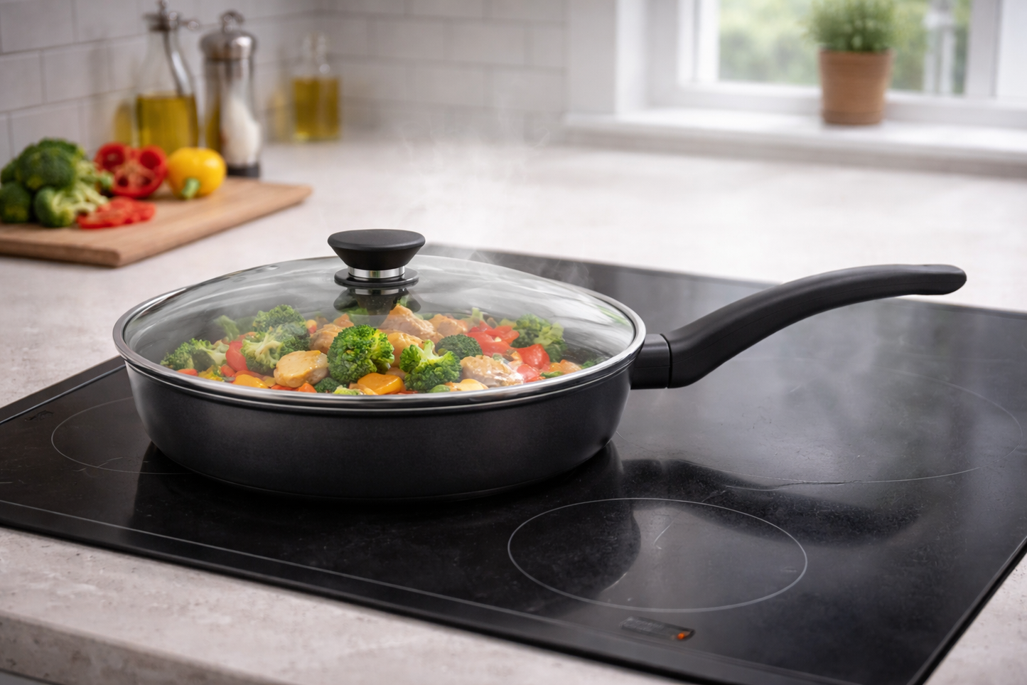poêle-anti-adhésif-cuisson-mijoter-légumes