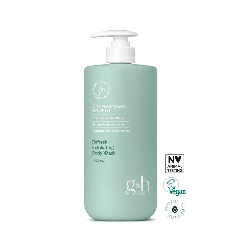 🚿Gel douche exfoliant quotidien – Hydratation & fraîcheur aux extraits naturels | g&h Refresh